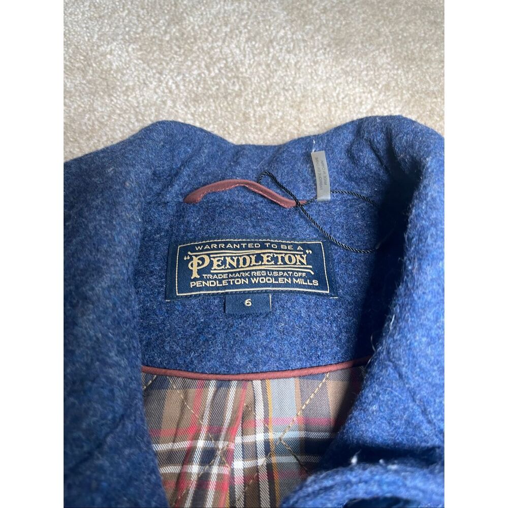 Pendleton Women’s Wool Jacket Blue Plaid Lined Size 6 Vintage - Picture 3 of 13